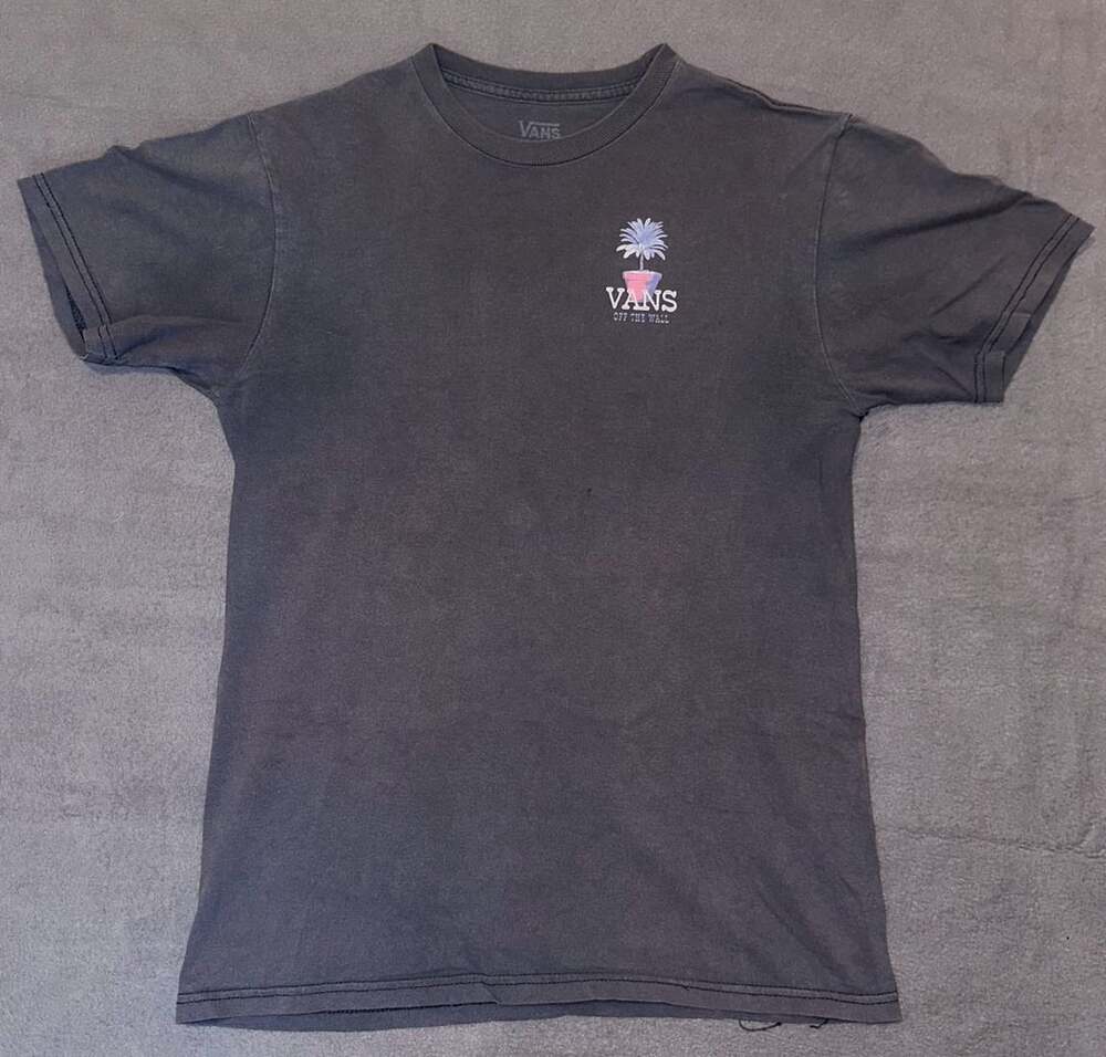 Vans Tropical Garden Supply Graphic T-Shirt Size Small Black